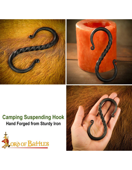 Ganchos em S medieval de ferro para...