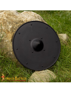 Escudo Viking forjado à mão, aço, 19 polegadas
