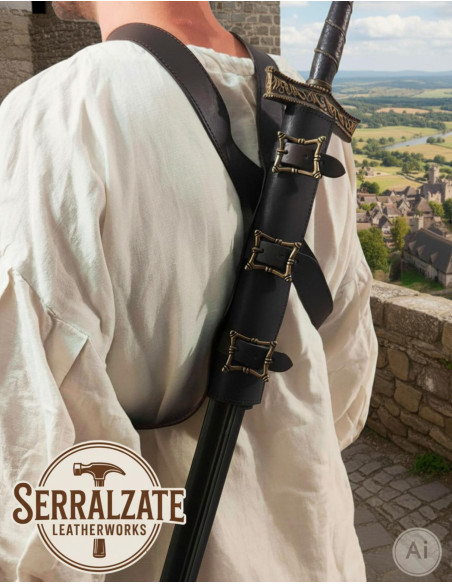 Tahalí com cinto para pendurar espada...