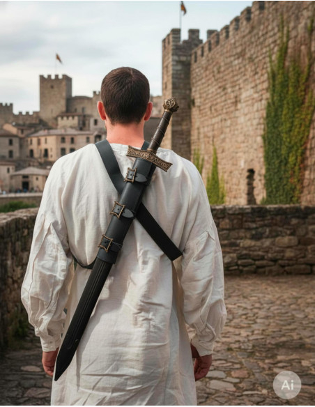 Tahalí com cinto para pendurar espada...