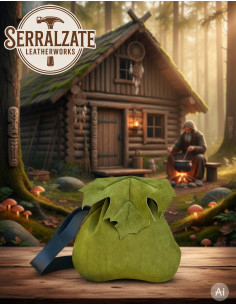 Bolsa Elara, a guardiã da flora, couro verde