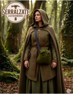 Bolsa Elara, a guardiã da flora, couro verde 2