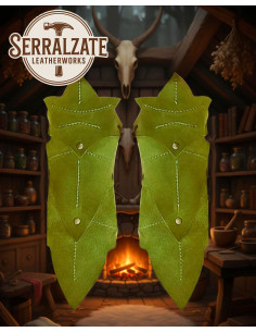 Pulseiras Elara, a guardiã da flora, couro verde