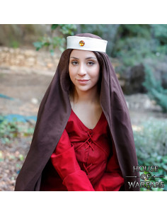 Tocado medieval tipo Garlanda em branco 2