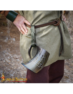 Cinta de couro celta artesanal para caneca medieval,... 2