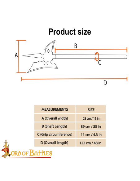 Machado de haste medieval forjado,...