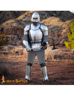 Machado de batalha medieval forjado em aço carbono (84 cm.) 2