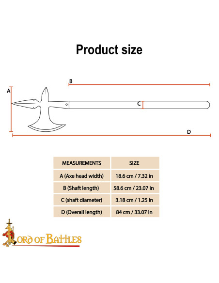 Machado de batalha medieval forjado...