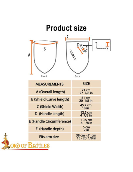 Escudo Medieval de Aço 18G...