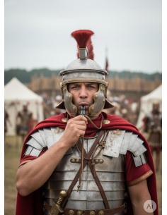 Apito de chifre da legião romana com cordão