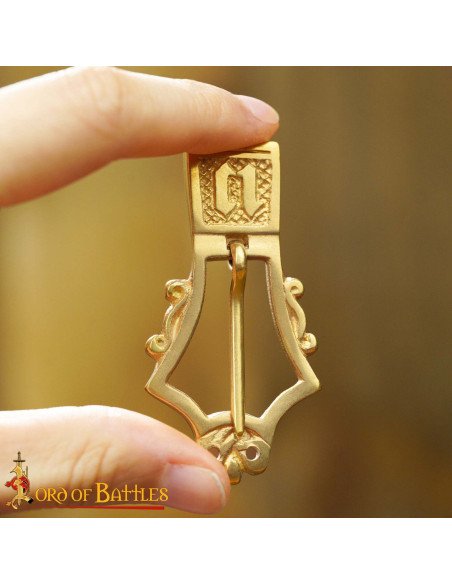 Conjunto de 5 fivelas de latão lira...