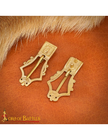 Conjunto de 5 fivelas de latão lira...