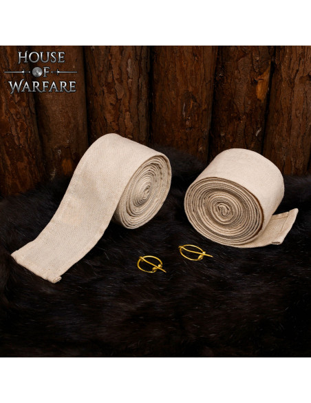 Mangas vikings em lona de algodão cru...