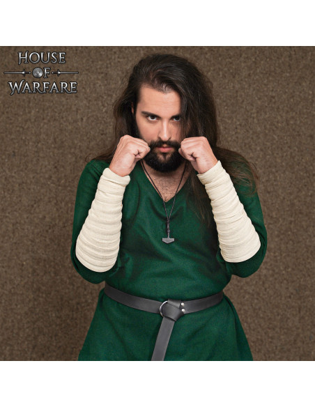 Mangas vikings em lona de algodão cru...