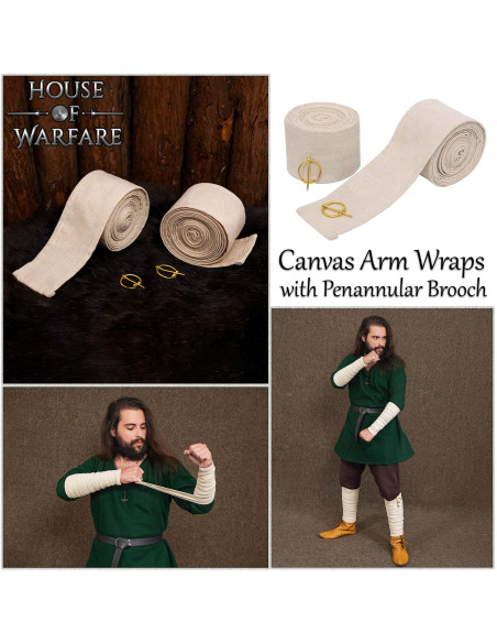 Mangas vikings em lona de algodão cru...