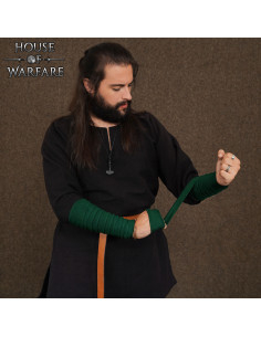 Manguitos para Braço Vikingos Lona Algodão Verde Garrafa 2