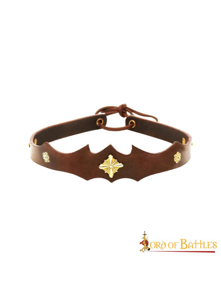 Tiara de couro e latão para aventura...