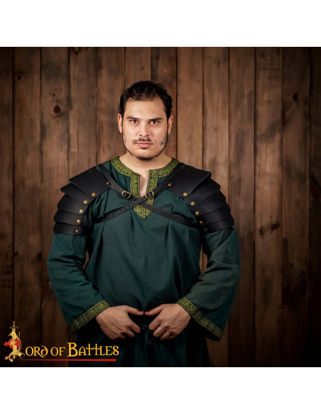 Ombreras de couro vikingas para LARP...