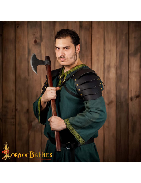 Ombreras de couro vikingas para LARP...