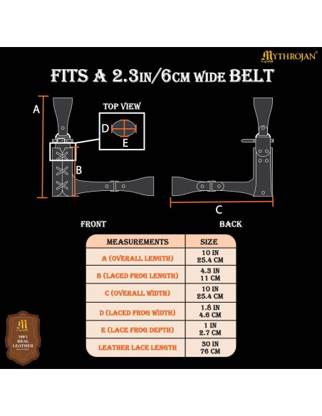 Suporte medieval ajustável de couro...
