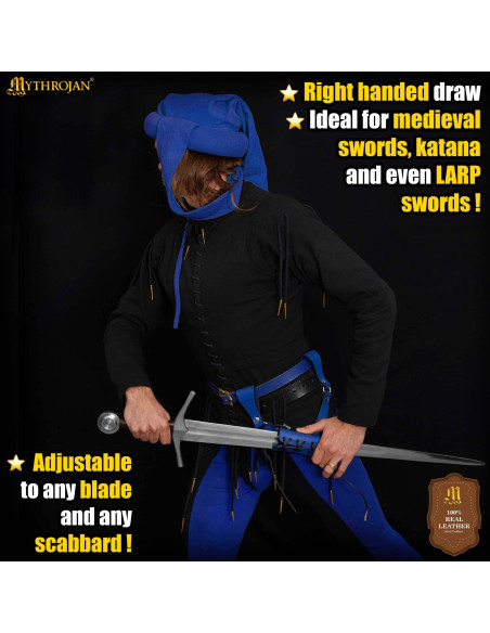 Suporte medieval ajustável de couro...