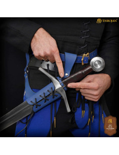 Bandoleira de couro genuíno medieval ajustável, mão esquerda