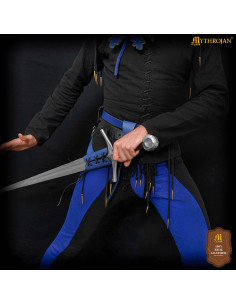 Bandoleira de couro genuíno medieval ajustável, mão esquerda 2