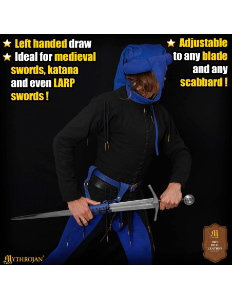 Bandoleira de couro genuíno medieval...