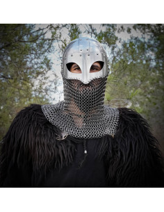 Capacete Viking com Malha de Corrente de 16g