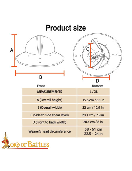 Capacete medieval Kettle inglês de...