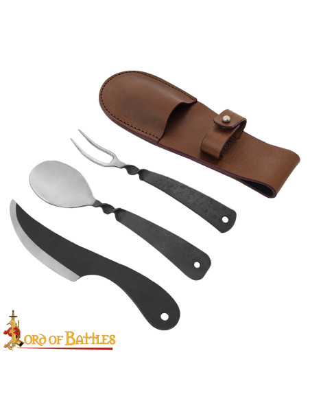 Conjunto de Talheres Medievais em Aço...