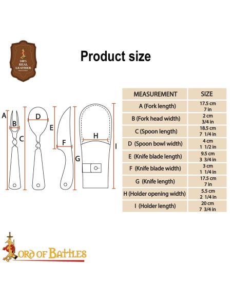 Conjunto de Talheres Medievais em Aço...