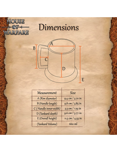 Caneca Medieval de Aço Inoxidável...