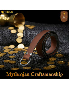 Cinto de Guerreiro LARP Medieval Couro Flor Durável