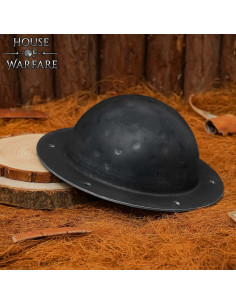 Umbo escudo em aço preto preparado para batalha, 1,8 mm.