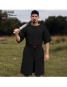 Gambesão medieval acolchoado de manga curta para LARP