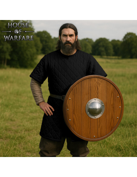 Gambesão medieval acolchoado de manga...