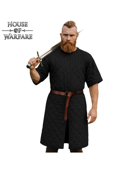 Gambesão medieval acolchoado de manga...