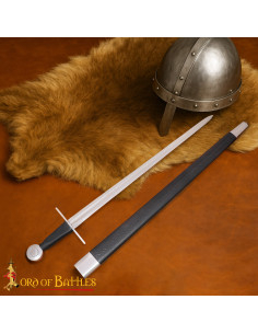 Espada Vikinga de Aço Temperado Forjada à Mão com Estojo