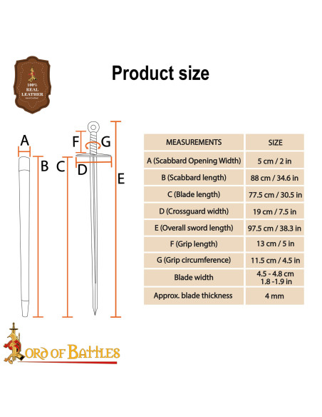 Espada Vikinga de Aço Temperado...