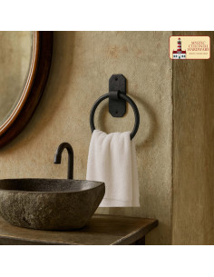 Aro toallero rústico de ferro forjado vintage 2