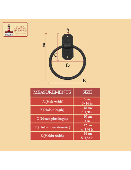 Aro toallero rústico de ferro forjado...