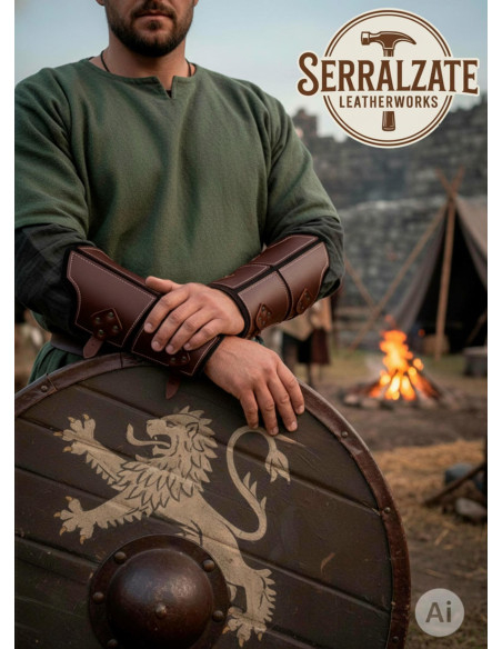 Braceletes de couro marrom genuíno...