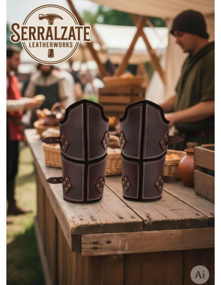 Braceletes de couro marrom genuíno...