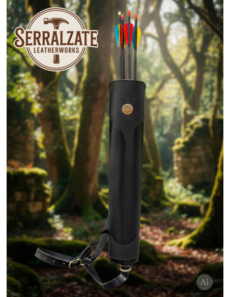 Alforje de couro genuíno preto para...