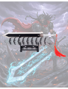 Chaveiro mini espada do Matadragões de Berserk, com suporte 2