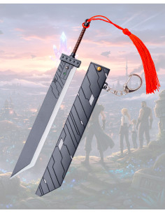 Chaveiro mini espada de Final Fantasy, com suporte