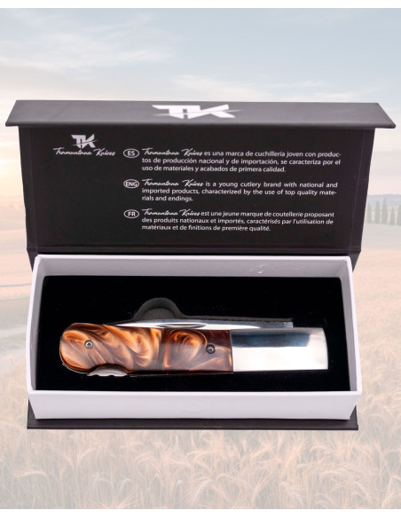 Faca Tramuntana brilho espelho âmbar...