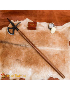 Alabarda medieval do século XVI em aço carbono forjado 2