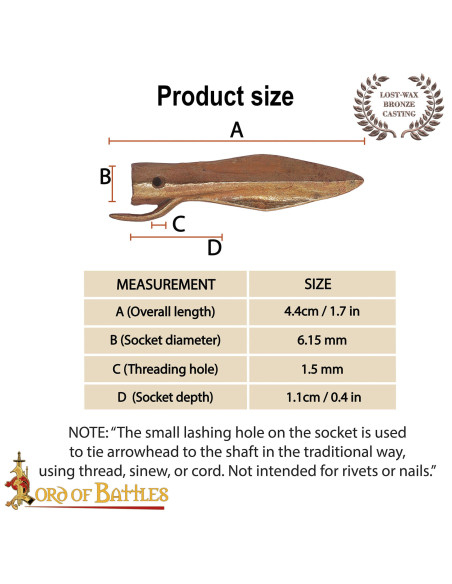 Ponta de flecha histórica em bronze...